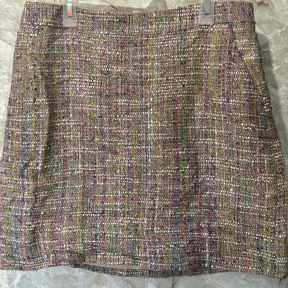 J. Crew Tweed Mini Skirt Size 6 Multicolor Cotton Blend Career Party - Picture 1 of 8